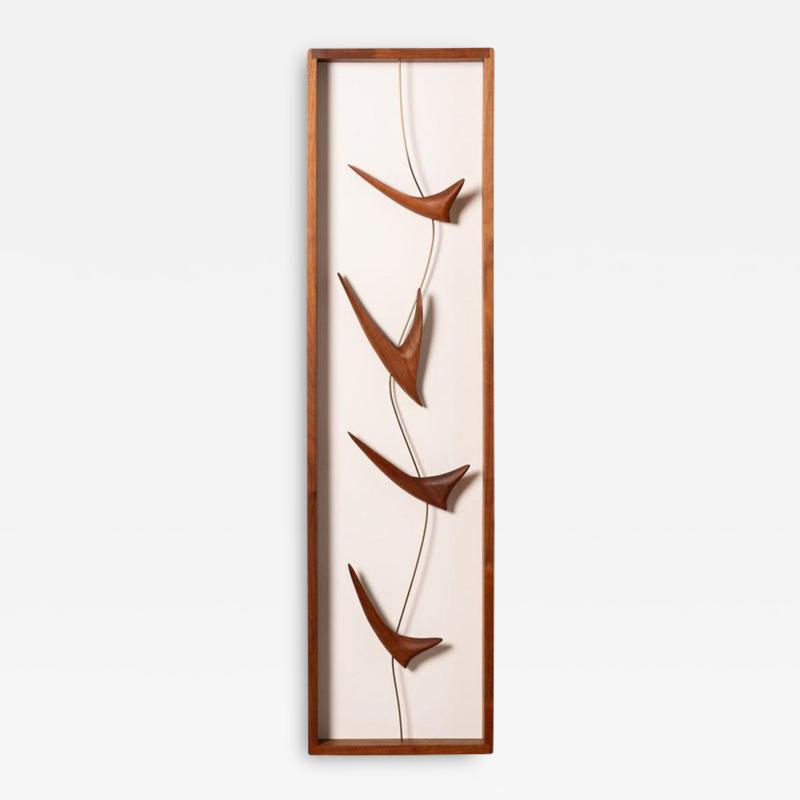 Val Robbins Wall Mount Sculpture in Walnut by Mid Century Modern Artist Val Robbins 1960s
