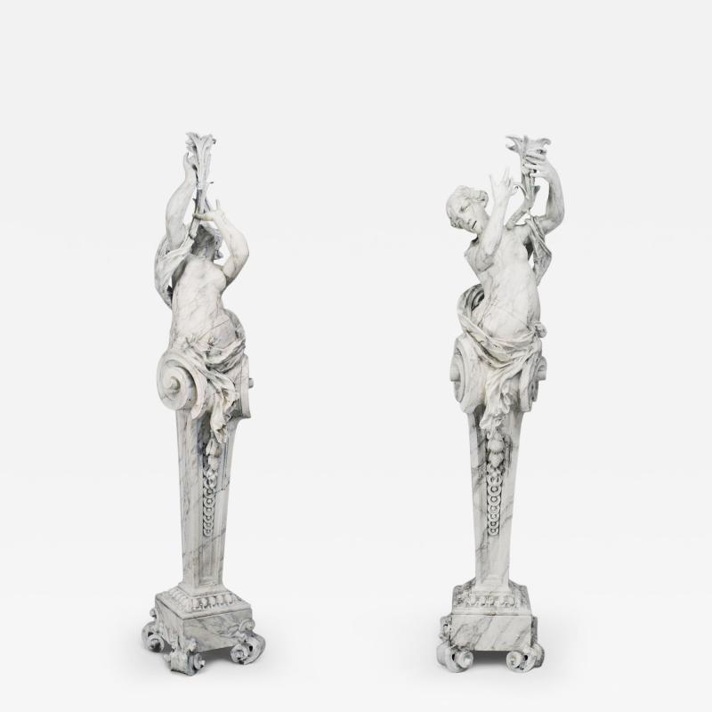 Val dOsne Pair of Outdoor Iron Female Figure Statuaries