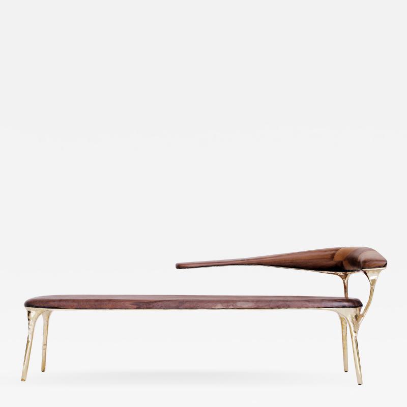 Valentin Loellmann Brass and Walnut Lounge Chair