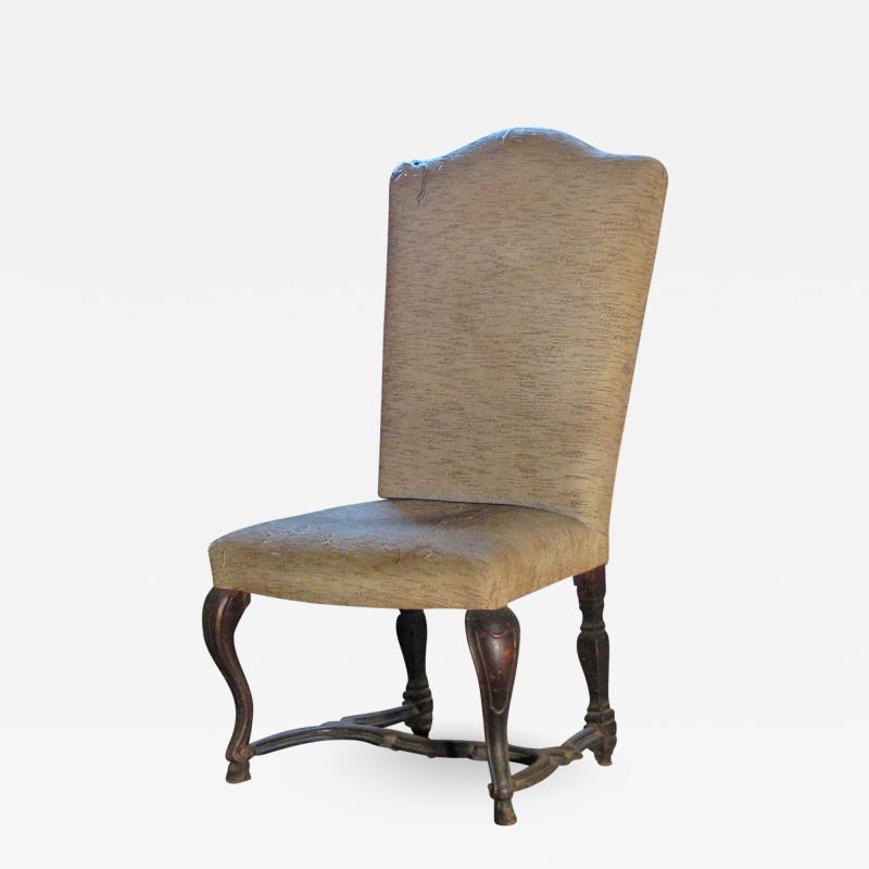 Venetian 18th Century large Rococo Walnut Side Chair