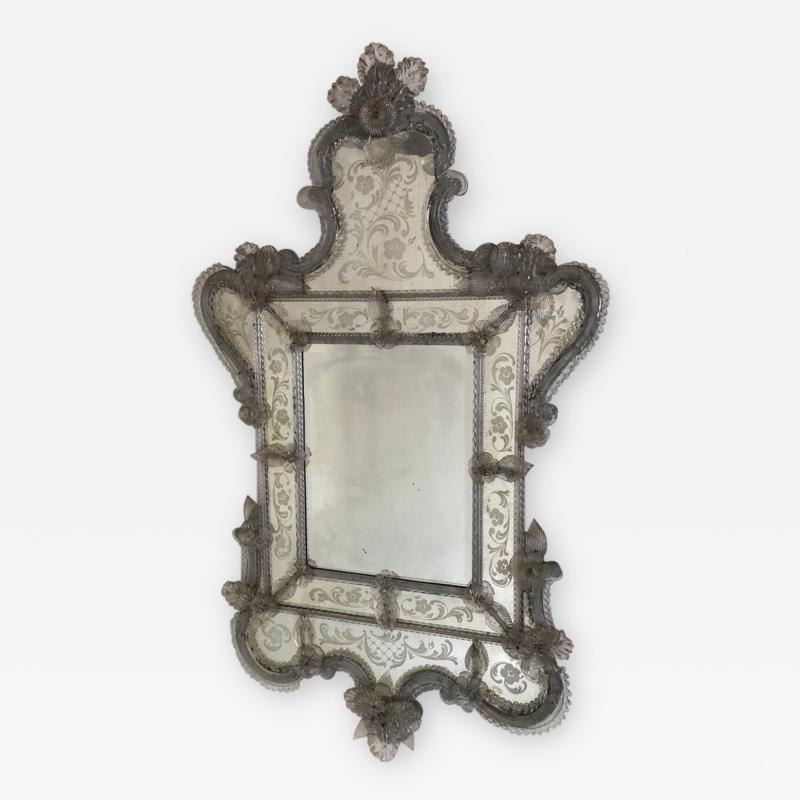 Venetian Antique Ornate Etched Decorative Mirror