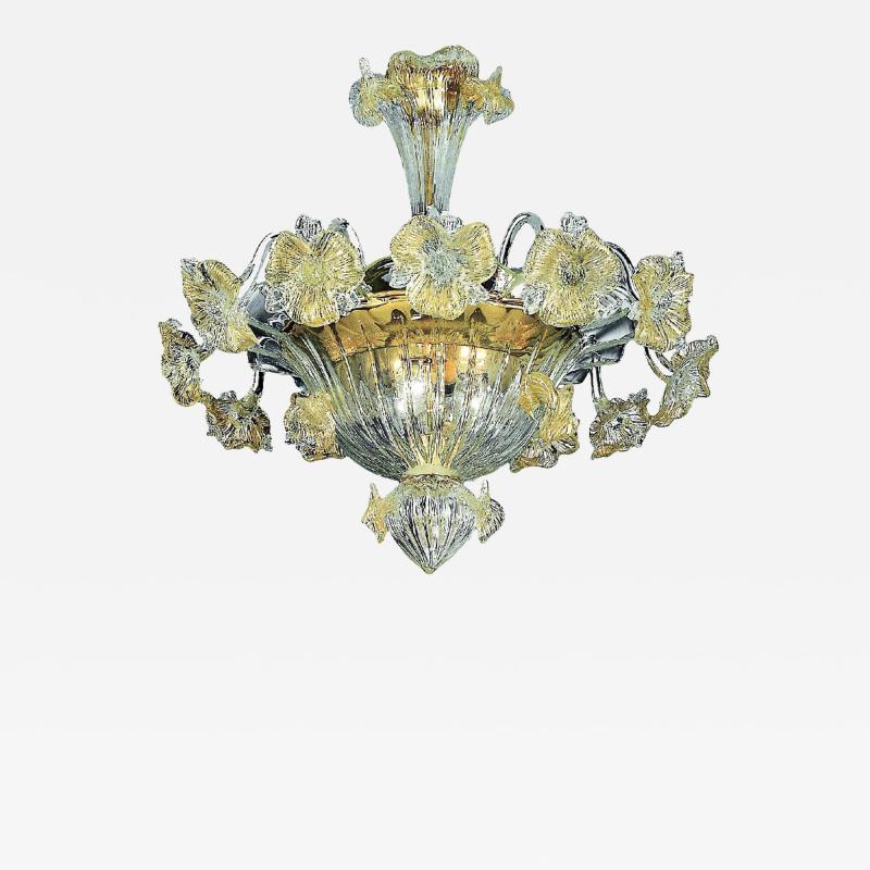 Venetian Floreal Gold Murano Glass Flush Mount