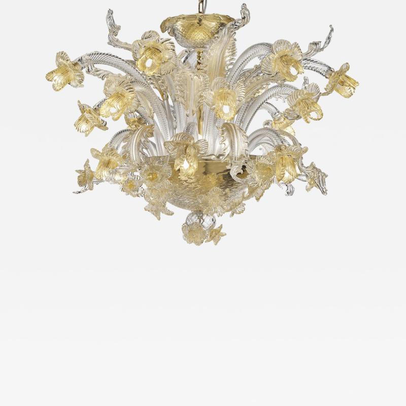 Venetian Floreal Luxury Gold Muarno Glass Chandelier