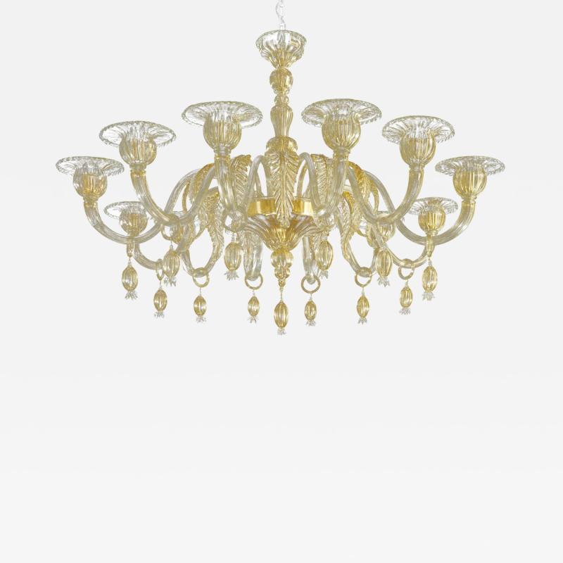 Venetian Gold Chandelier With Big Leaves