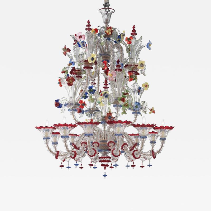 Venetian Imperial Floral C Rezzonico Murano Glass Chandelier