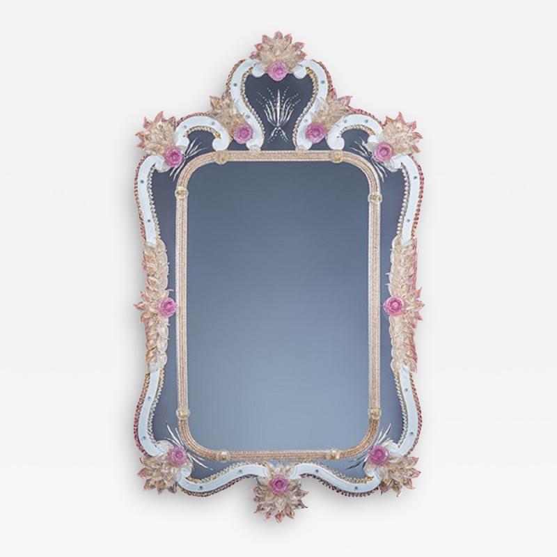 Venetian Mirror Hand Made by Barbini of Murano