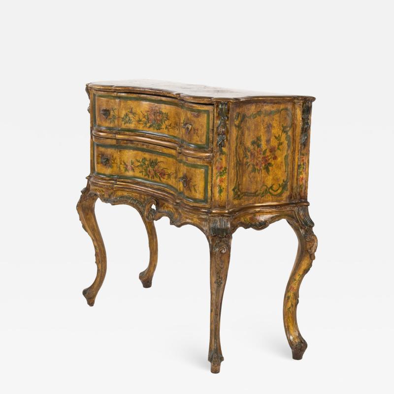 Venetian Painted Serpentine Form Commode