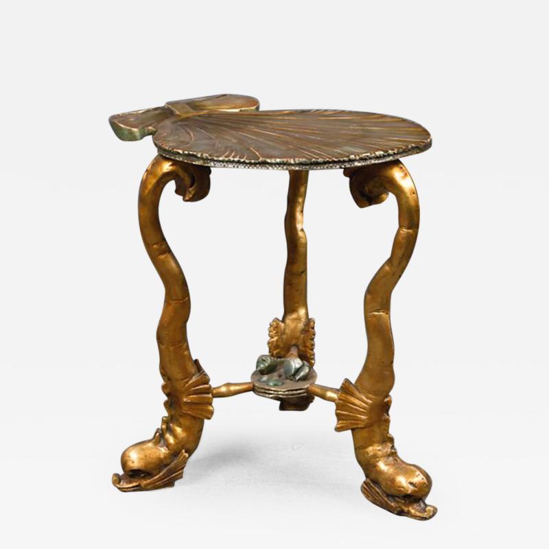 Venetian Silver gilt And Carved Wood Grotto Table