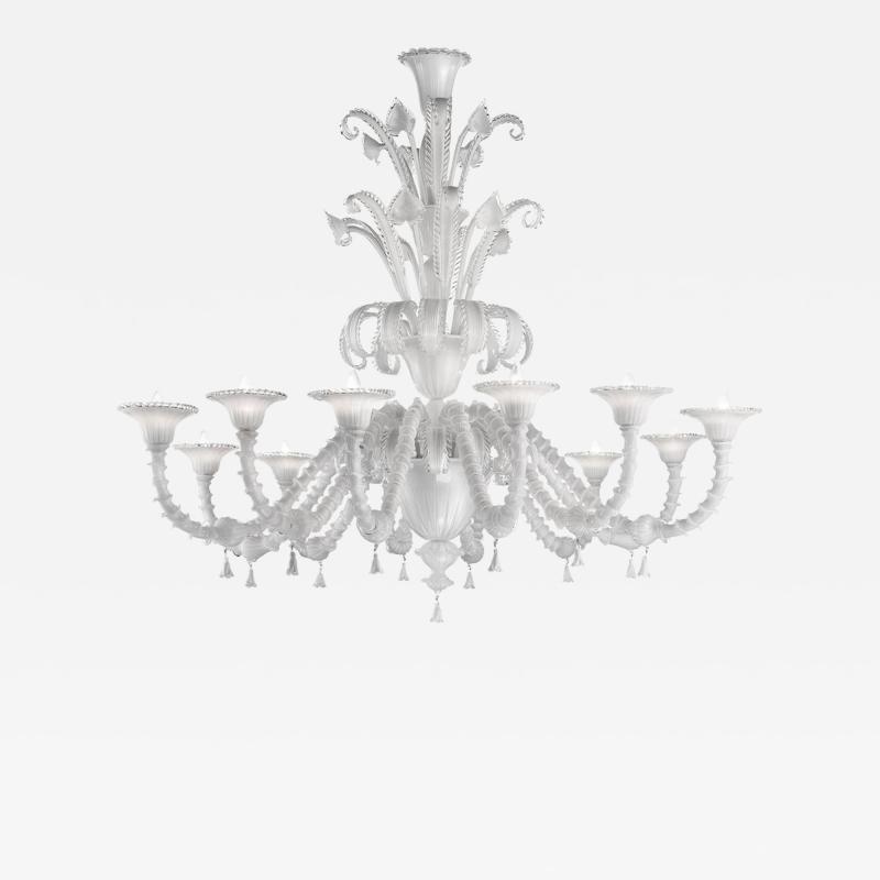 Venetian White C Rezzonico Murano Glass Chandelier