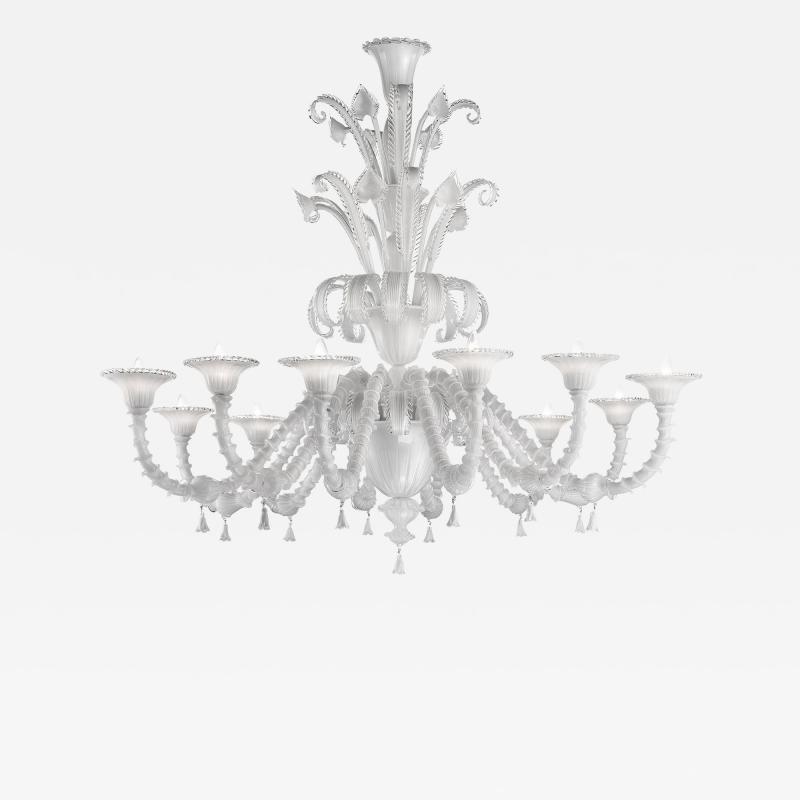 Venetian White C Rezzonico Murano Glass Chandelier