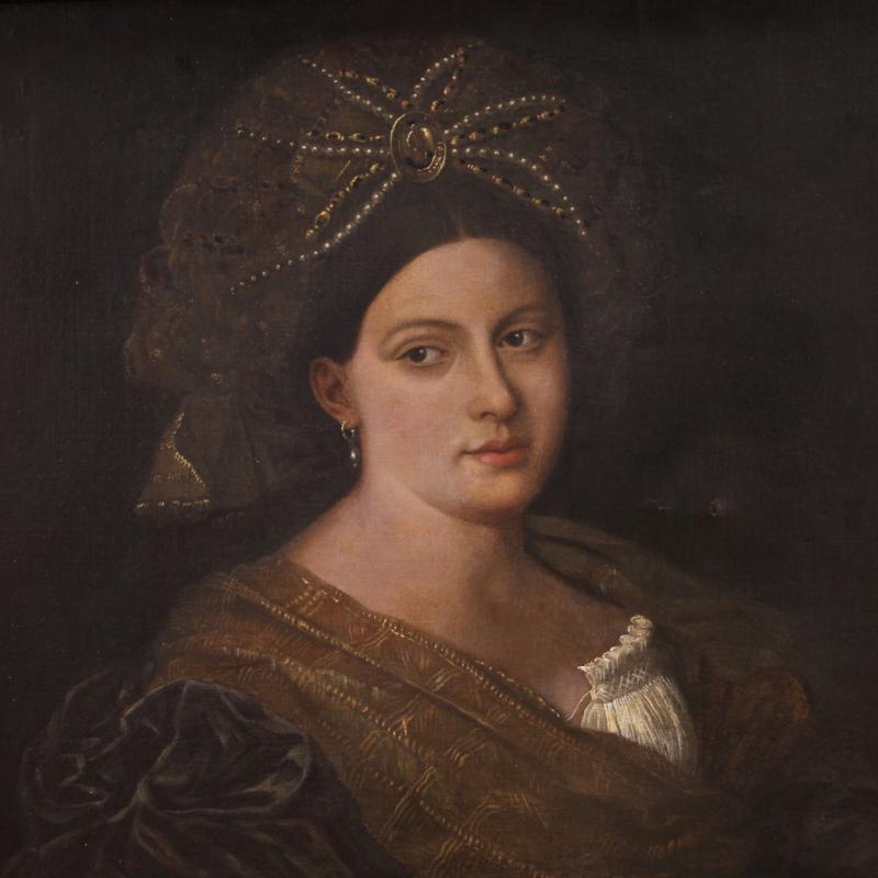 Venetian school painting of the 17th century portrait of Laura Dianti