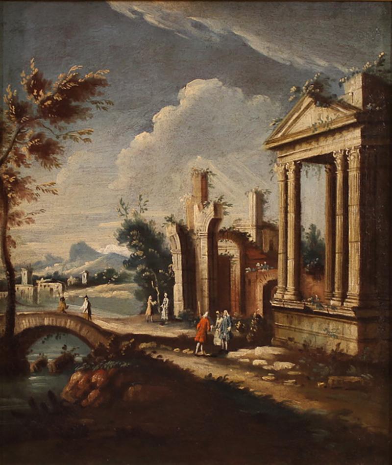Venetian school painting of the 18th century architectural capriccio