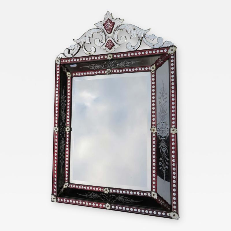 Venitien Mirror with Front Wall Style LXIV Red Color Boh me