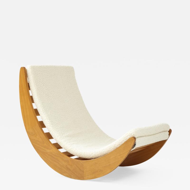 Verner Panton Danish Blond Wood Relaxer Rocking Chair by Vernor Panton For Rosenthal 1970s