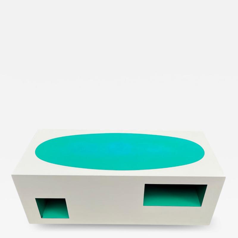 Verner Panton EXCEPTIONAL POP ART AQUA WHITE LAMINATE COFFEE TABLE