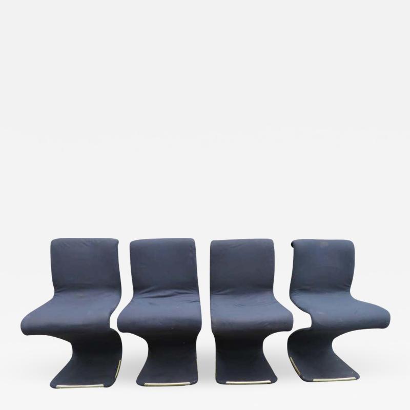 Verner Panton Fun Set of Four Midcentury S Chairs Designed by Verner Panton