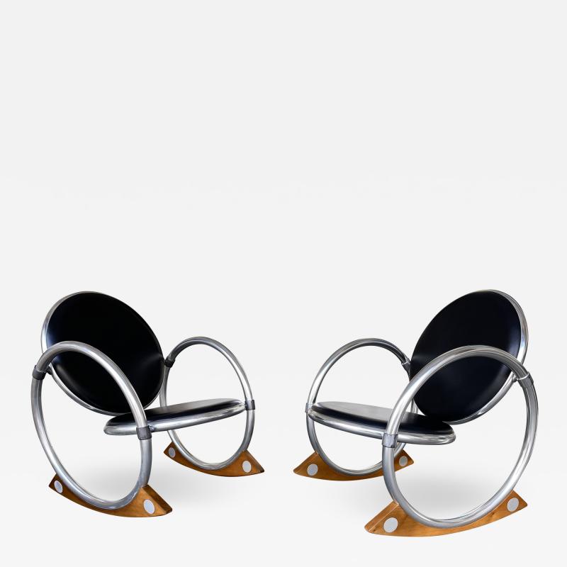 Verner Panton Pair of Rocking Chairs Dondolo by Verner Panton for Ycami Italy 1990s