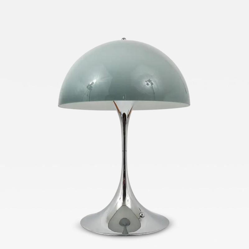 Verner Panton Rare Verner Panton Chrome Grey Shade Panthella Table Lamp