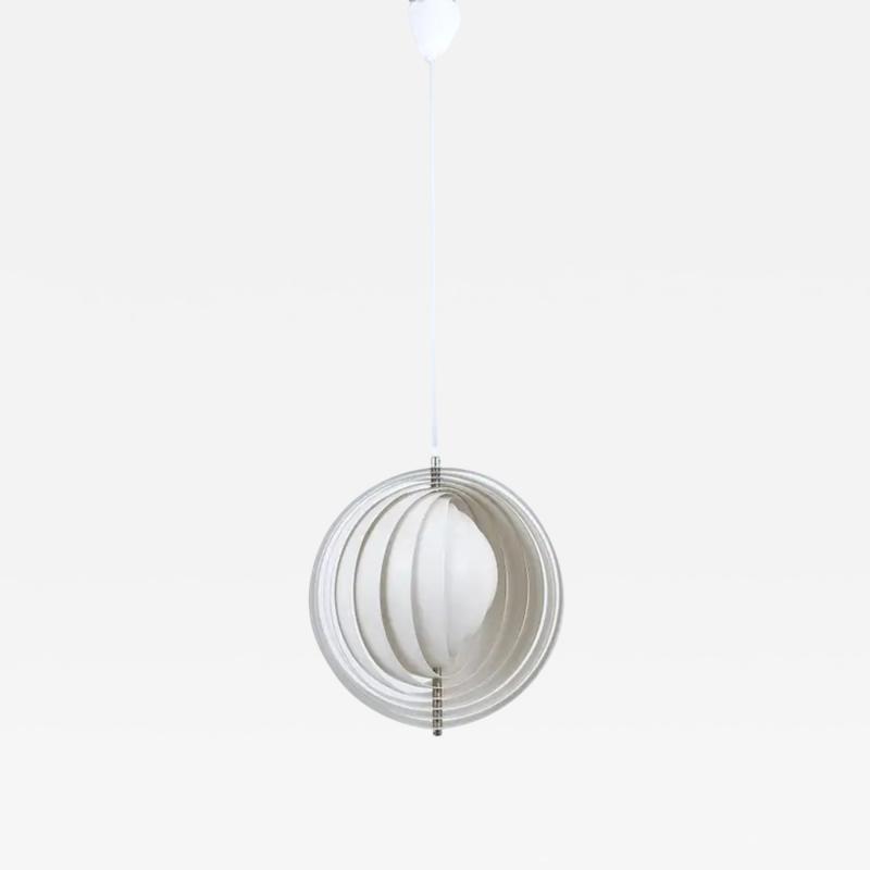 Verner Panton Verner Panton White Moon Lamp Visor Lamp Op Art Louis Poulsen Denmark 1960s