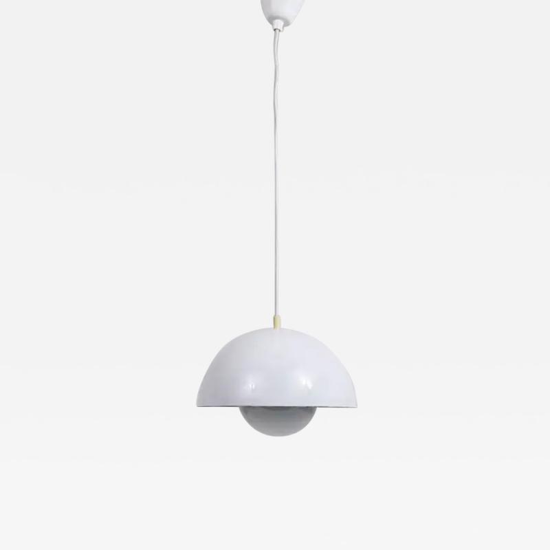 Verner Panton White Verner Panton Flowerpot Pendant Lamp Louis Poulsen Denmark 1969