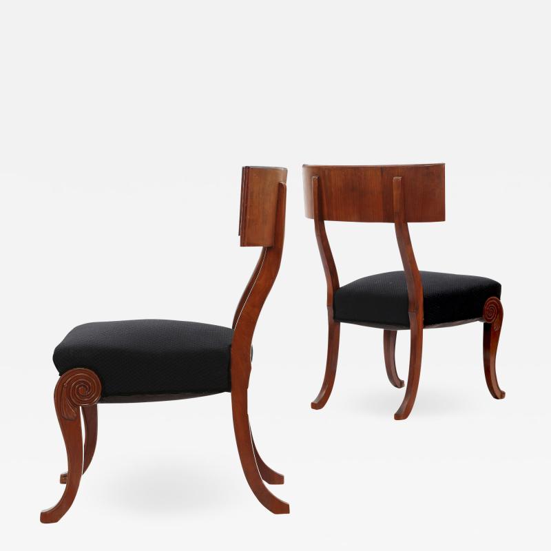 Very Fine Danish Art Nouveau Klismos Chairs in Mahogany