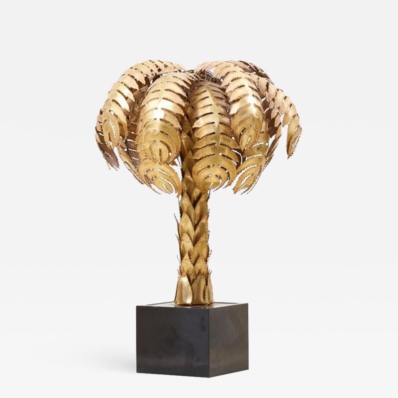 Very Impressive Brass Palm Table Lamp