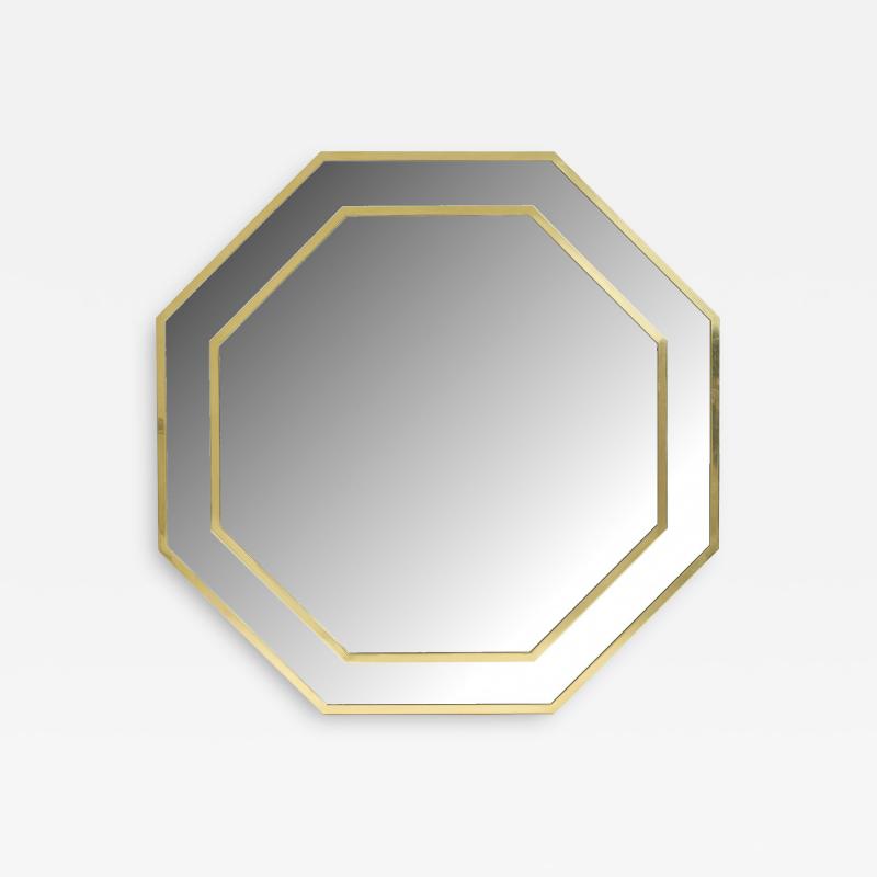 Very Large Octagonal Brass Mirror