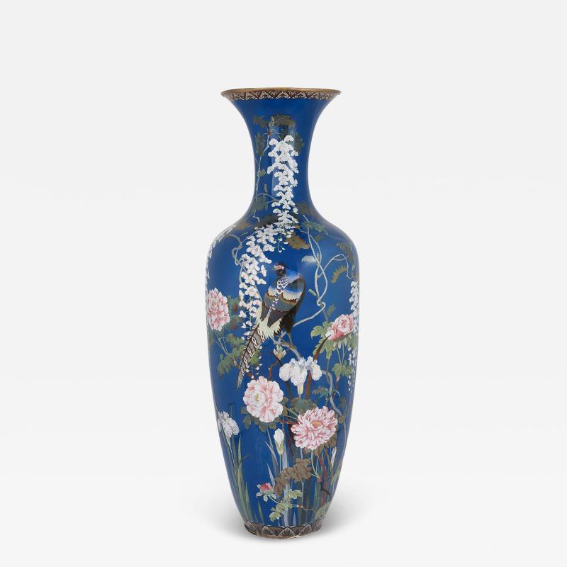 Very large Japanese Meiji period cloisonn enamel vase