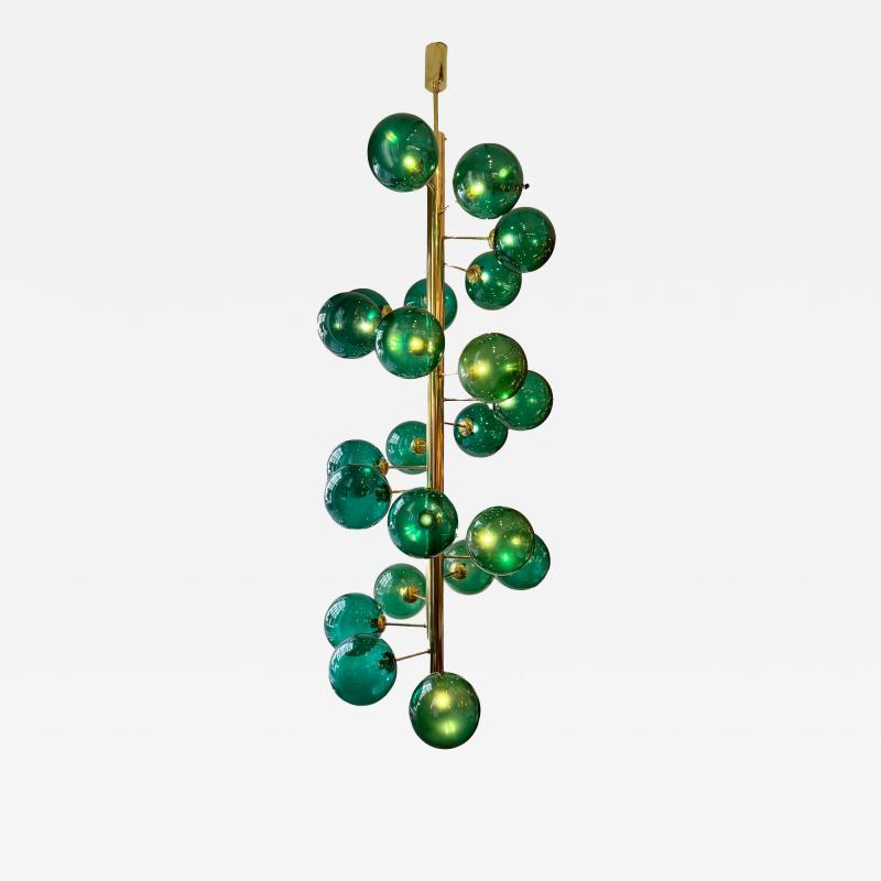 Very large green bubble chandelier Murano Italy circa 2020
