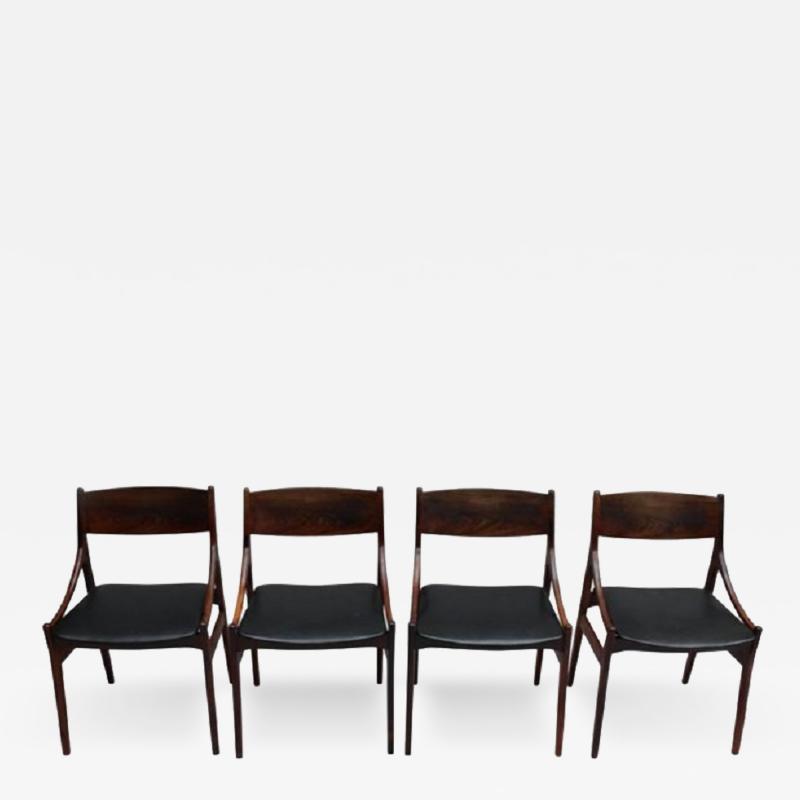 Vestervig Erikson Set of Four 1960s Danish Chairs by Vestervig Erikson