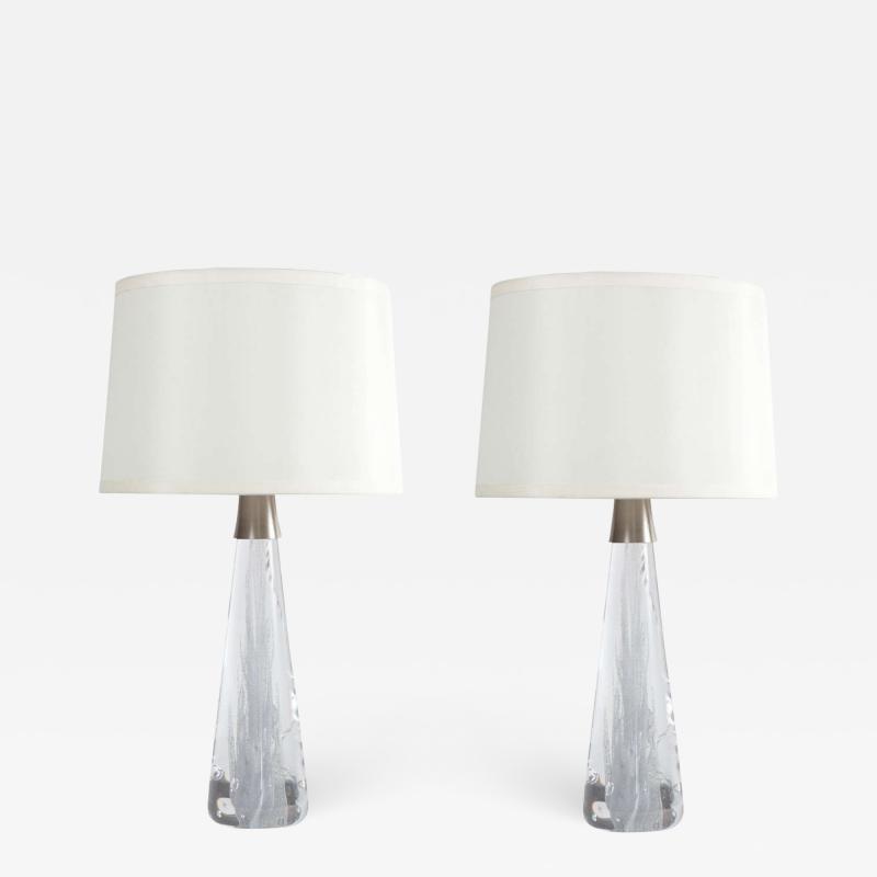 Vicke Lindstrand Conical Shaped Glass Lamps by Vicke Lindstrand for Kosta