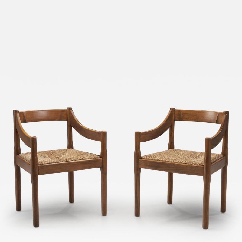 Vico Magistretti Carimate Chairs by Vico Magistretti for Cassina Italy 1960s