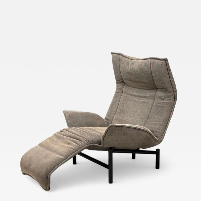 Vico Magistretti Vico Magistretti Italian Modern Fabric Metal Veranda Lounge Chair 1980s