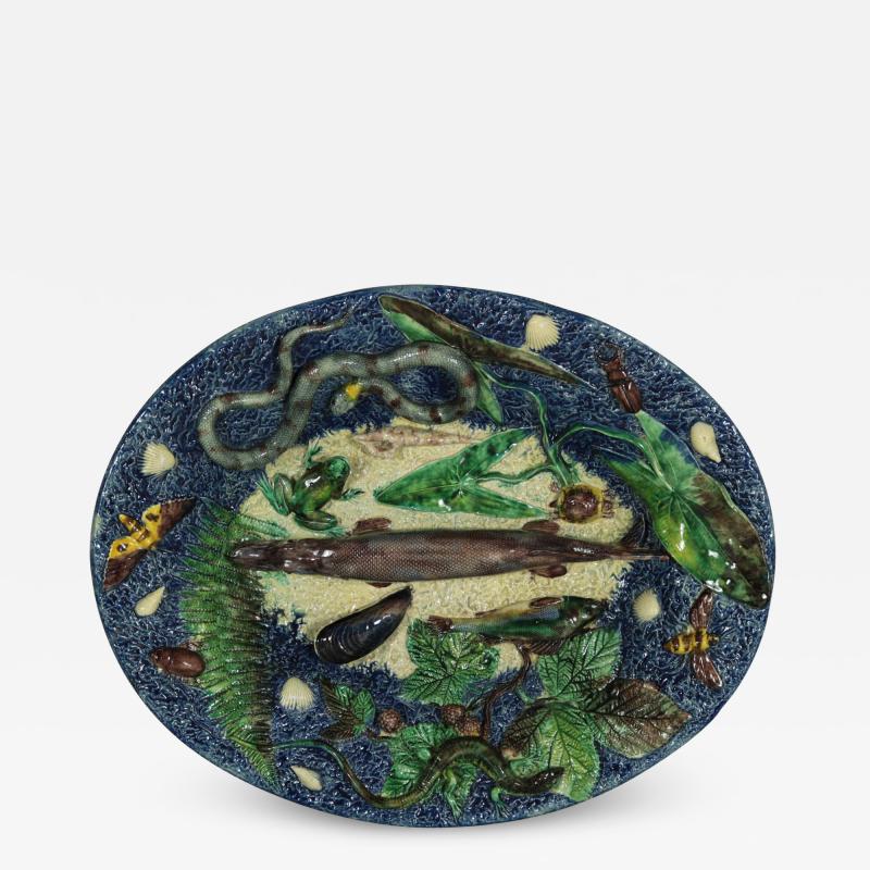 Victor Barbizet Barbizet Palissy Majolica Palissy Fish Platter