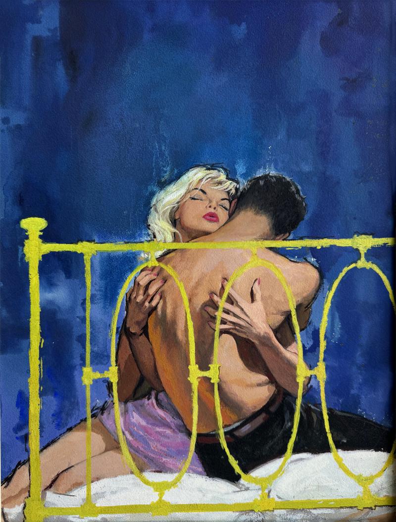Victor Kalin Steamy Romance Lovers Embrace in Bed Mid Century Paperback