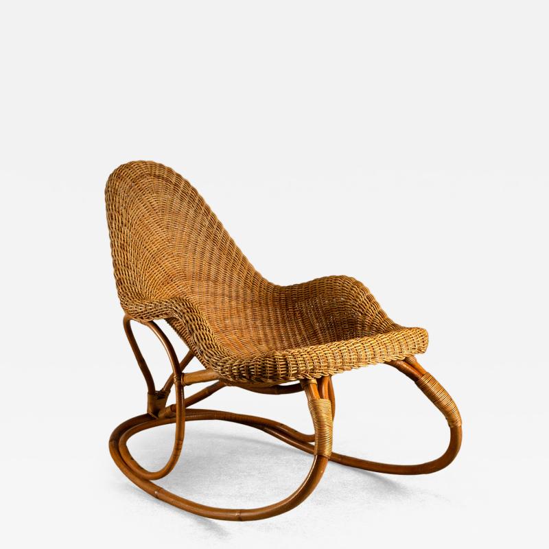 Victor Pierre Horta Wicker Art Nouveau Rocking Chair attr Victor Horta Belgium c 1905