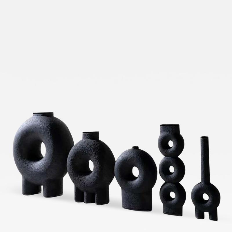 Victoria Yakusha Ensemble of Sculpted Ceramic Vases by FAINA