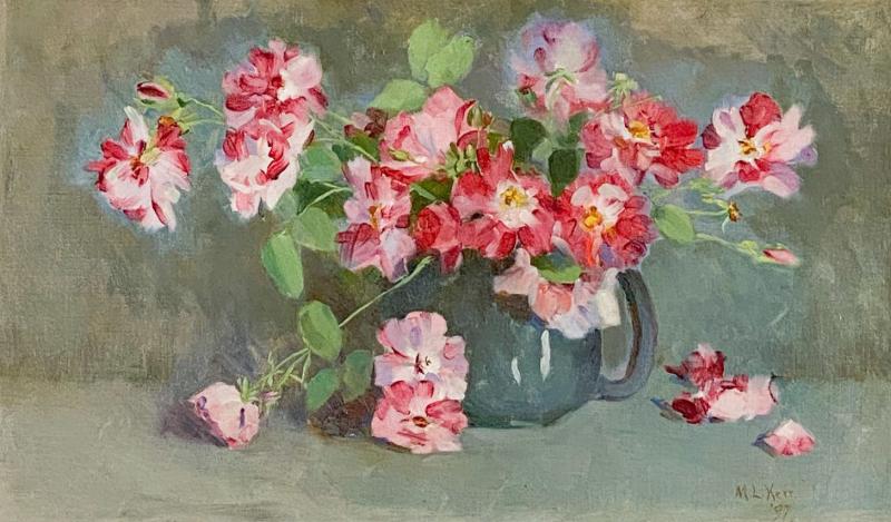 Victorian American Still Life of Flowers