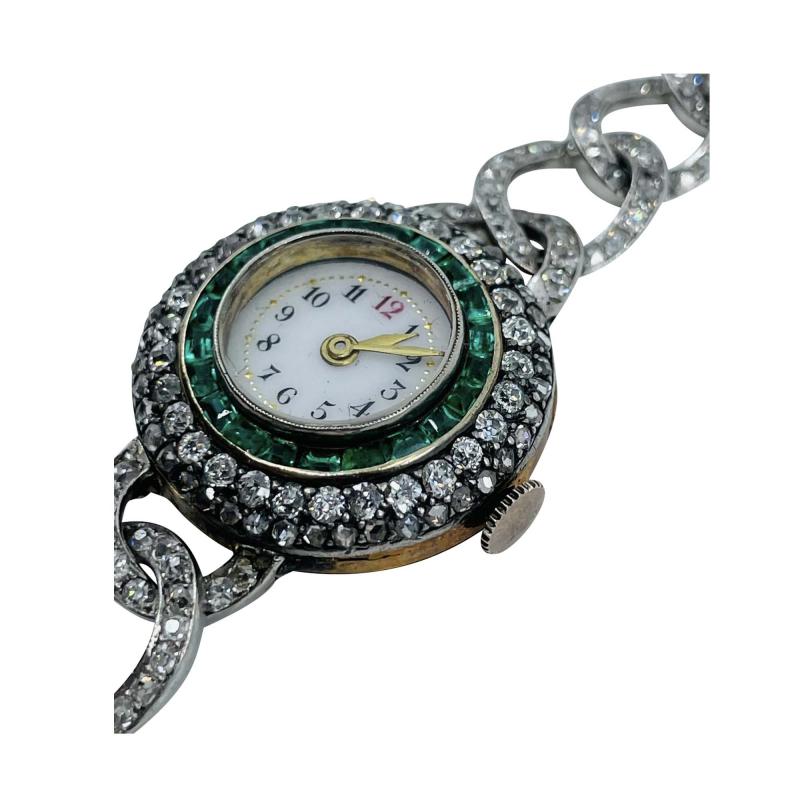 Victorian Emerald Diamond Watch