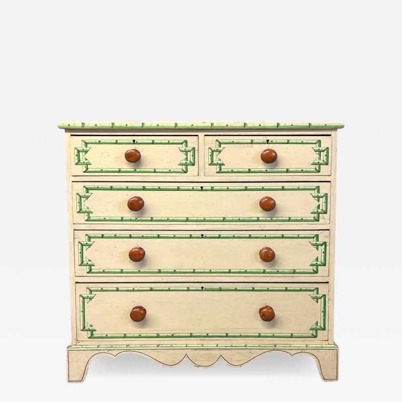 Victorian Faux Bamboo Painted Chest Of Drawers