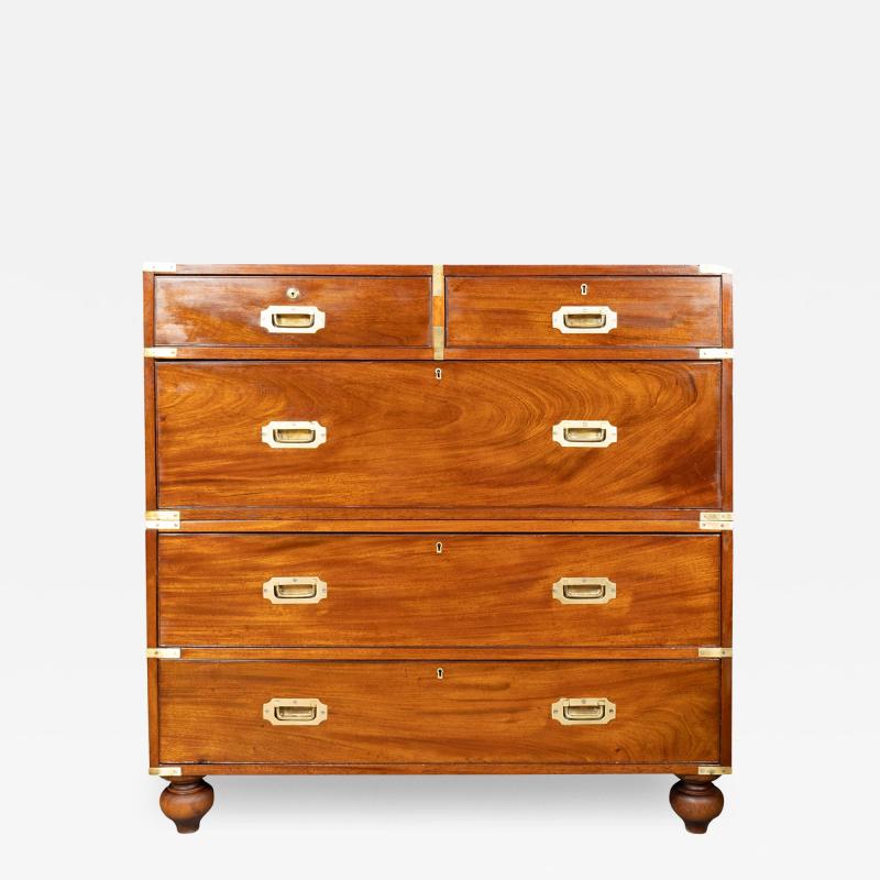 Victorian Mahogany And Brass Mounted Campaign Chest