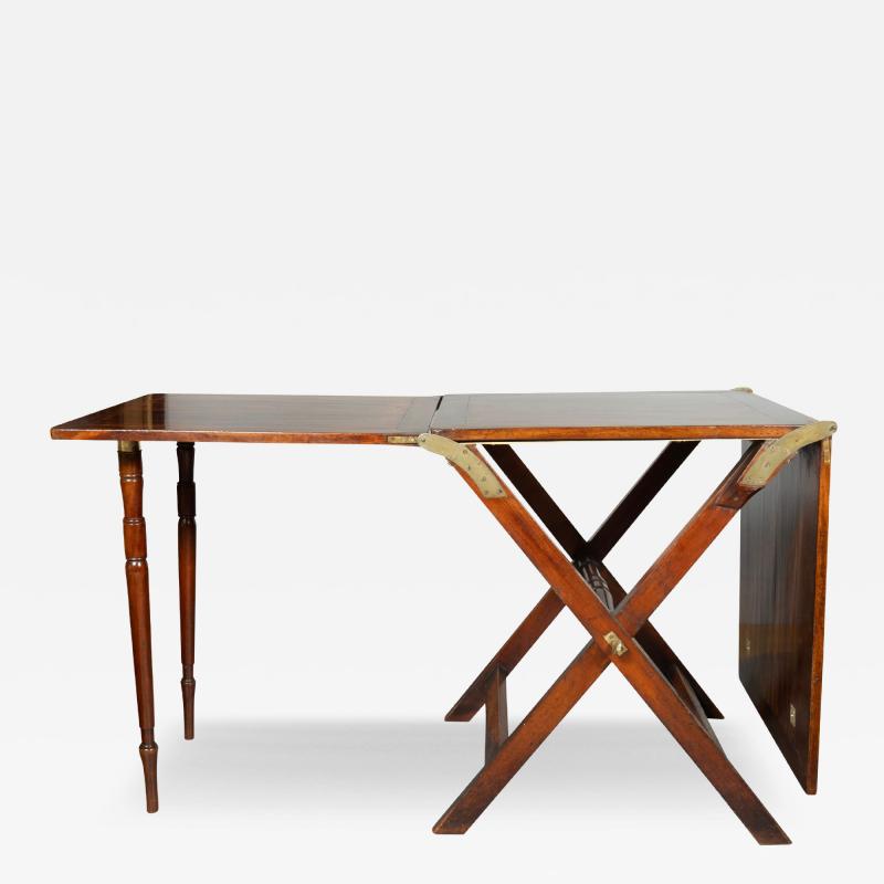 Victorian Mahogany Collapsible Campaign Camp Table