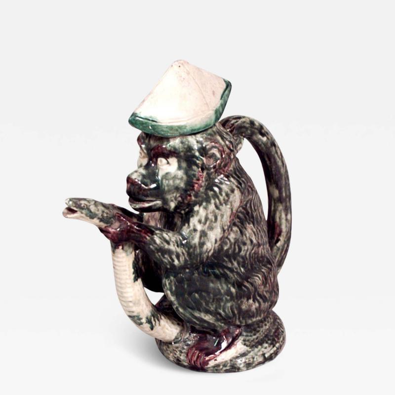 Victorian Majolica Porcelain Monkey