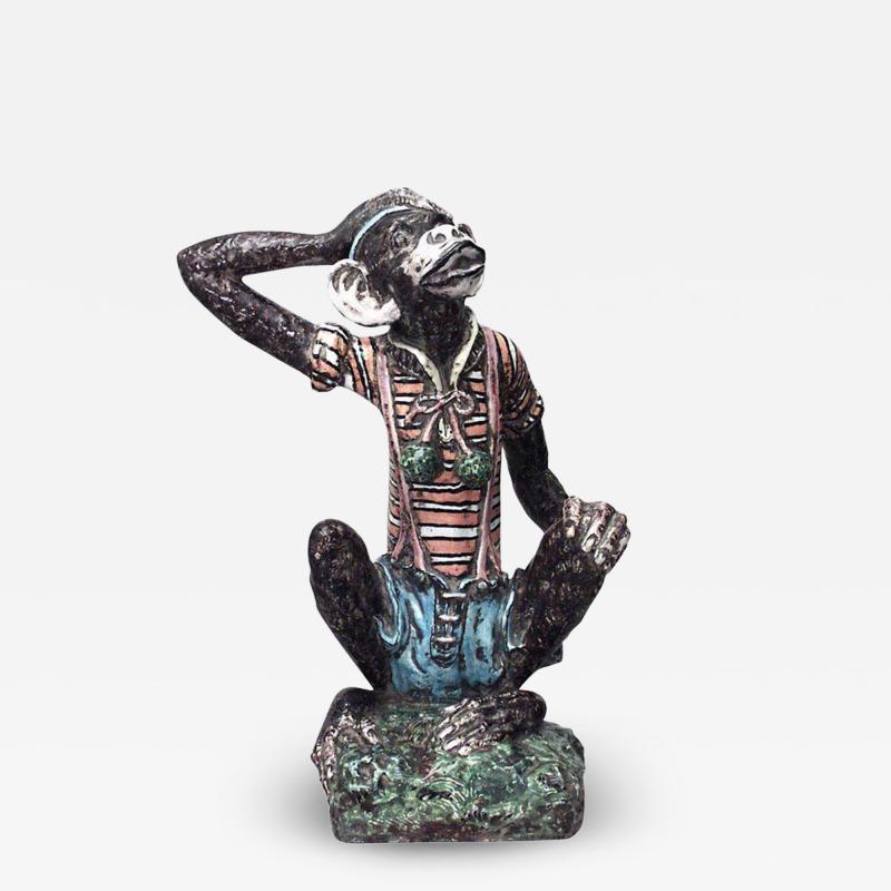 Victorian Majolica Terra Cotta Monkey