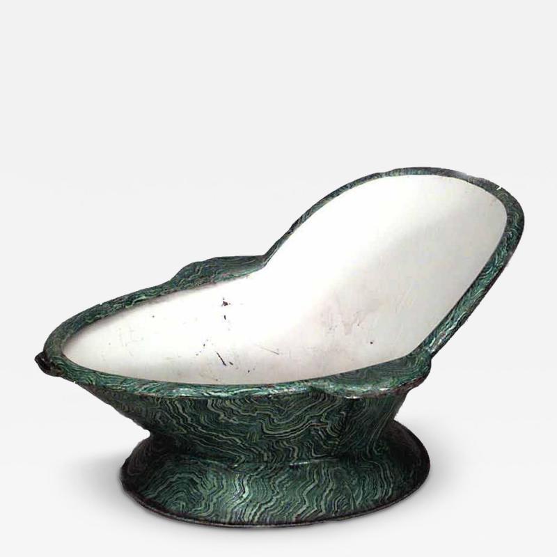 Victorian Metal Green Painted Sitz Bath Tub