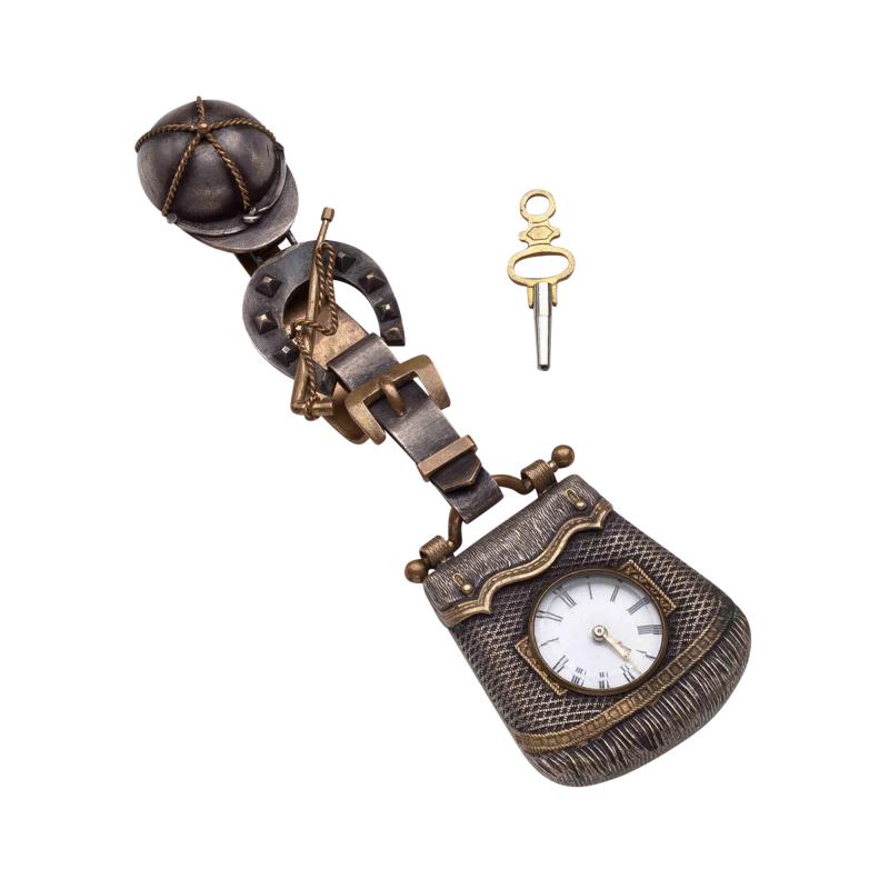 Victorian Niello WatchKey-wound watch with equestrian-style case and ...