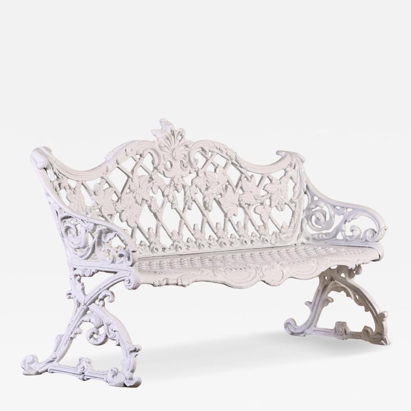 Victorian Revival Cast Aluminum Sleigh Form Garden Bench C 1950 