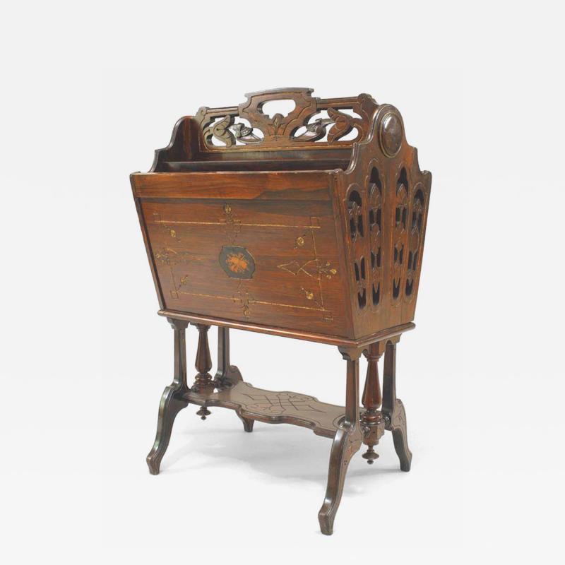 Victorian Rosewood Magazine Rack