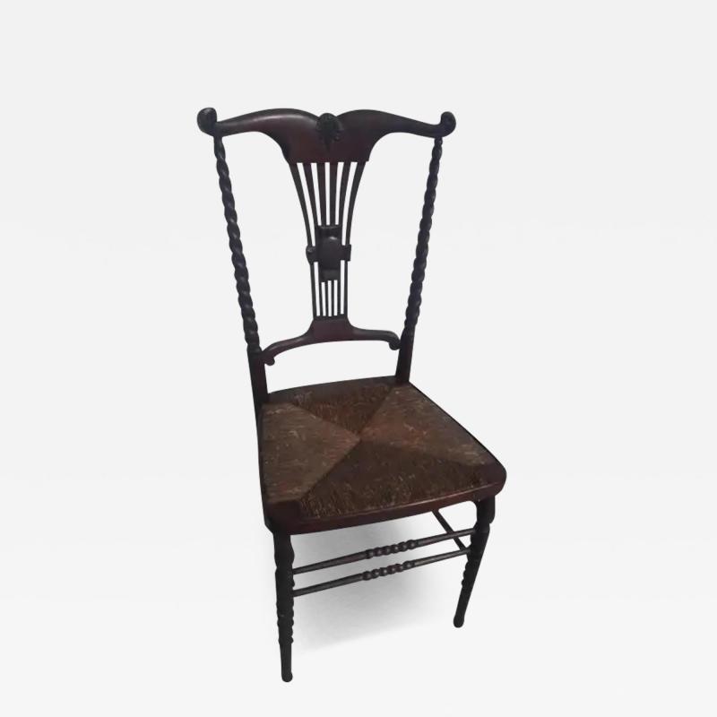 Victorian Rush Bottom Barley Twist Style Side Chair