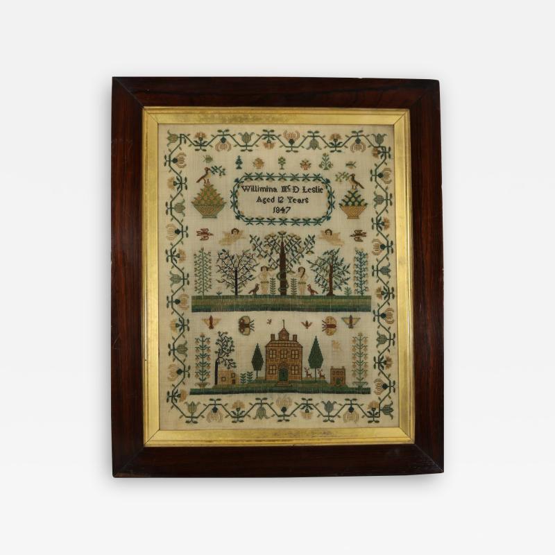 Victorian Sampler 1847 by Willimina McD Leslie Aged 12